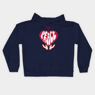 Release Peace Into The World Heart Kids Hoodie